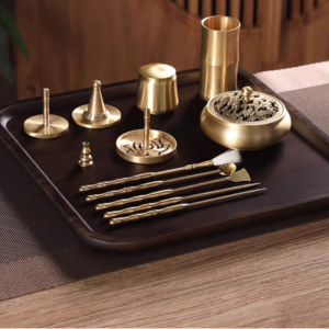 铜香篆礼盒香道入门工具套装香粉香灰压打拓熏香用品塔香模香纂纯